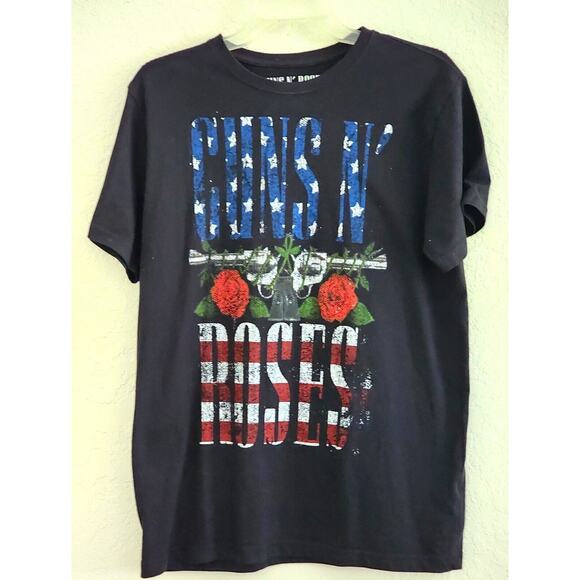 T-Shirt-Guns N' Roses-Logo-Rock Band-Vintage Band-Distressed Look-Size Woman MED - Picture 1 of 9